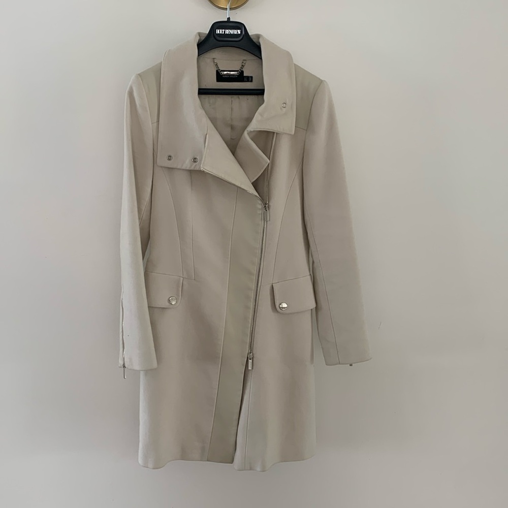 Karen Millen light cream coat jacket 100% cotton